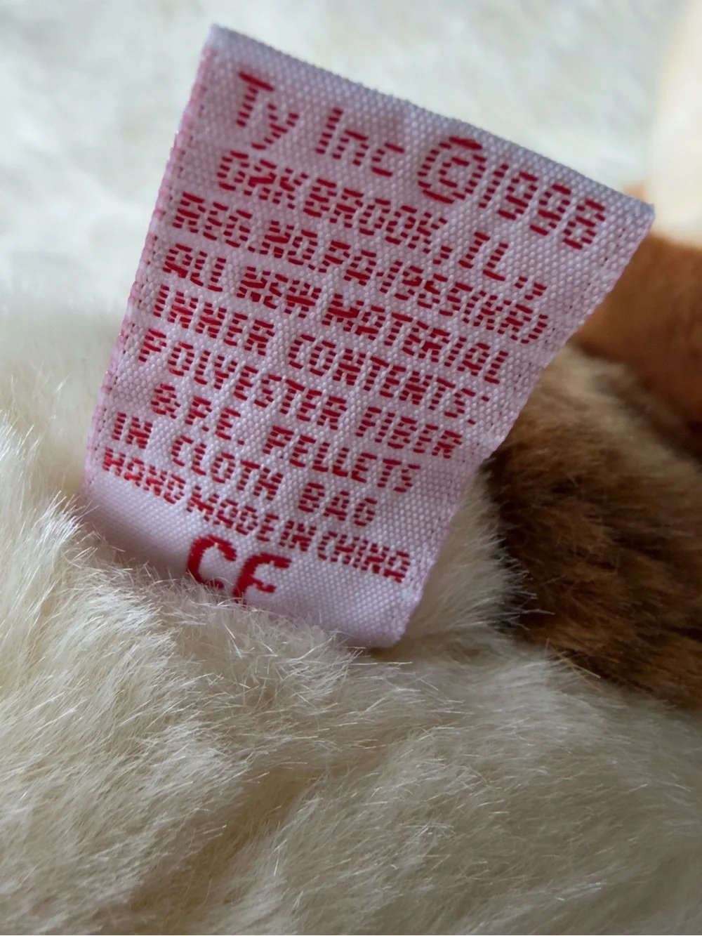 Ty Beanie Babies Brown & White Plush Puppy
